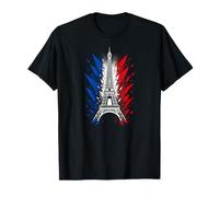 Retro Silhouette Eiffel Tower Paris France Travel Souvenir Camiseta