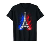 Retro Silhouette Eiffel Tower Paris France Travel Souvenir Camiseta