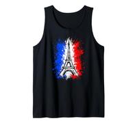 Retro Silhouette Eiffel Tower Paris France Travel Souvenir Camiseta sin Mangas