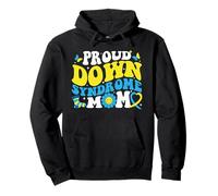 Retro Síndrome de Down Mamá Apoyo Orgulloso Síndrome de Down Mamá Sudadera con Capucha