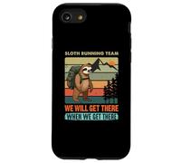 Retro Sloth Running Team Mountain Humor Divertido Carcasa para iPhone SE (2020) / 7/8