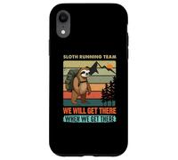 Retro Sloth Running Team Mountain Humor Divertido Carcasa para iPhone XR