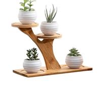 Retro Small Plant Stand - Wooden Multi-Tier, Aesthetic Indoor Planter Holder with Multi-Tier Storage | Desktop Plant Stand for Home Decor, Living Room, Bedroom, Study, Balcony, Flower Pot Display