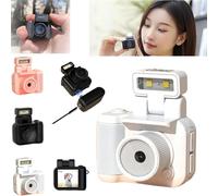 Retro Snap Mini Camera, Tiny Nostalgic Camera, Miniretroflex Nostalgic Camera, Mini Vintage Camera, Mini Vintage Keychain Camera, 1080P HD Mini Camera with LED Flash Light. (Camera,White)