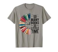 Retro So Many Books Little Time Book Reloj Lectura Divertido Camiseta