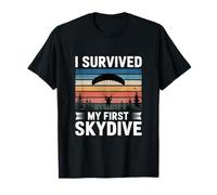 Retro Sobreviví Mi Primer Paracaidismo Paracaidismo Paracaidismo Camiseta