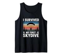 Retro Sobreviví Mi Primer Paracaidismo Paracaidismo Paracaidismo Camiseta sin Mangas