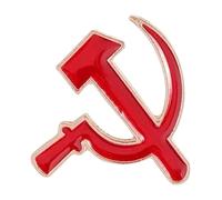 Retro Socialista Estrella Esmalte Pin Con Hoz Y Martillo Para Abrigo O Gorra, Normal, Metal no precioso