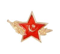 Retro Socialista Estrella Esmalte Pin Con Hoz Y Martillo Para Abrigo O Gorra, Normal, Metal no precioso