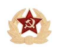 Retro Socialista Estrella Esmalte Pin Con Hoz Y Martillo Para Abrigo O Gorra, Normal, Metal no precioso