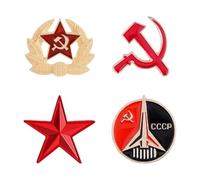 Retro Socialista Estrella Esmalte Pin Con Hoz Y Martillo Para Abrigo O Gorra, Normal, Metal no precioso