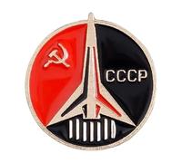 Retro Socialista Estrella Esmalte Pin Con Hoz Y Martillo Para Abrigo O Gorra, Normal, Metal no precioso