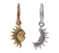 Retro Sol y Luna asimétrica Pendientes clásico Mystique tendencia acabado femenino