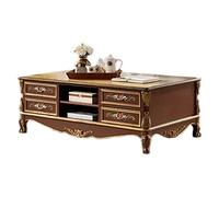 Retro Solid Wood Coffee Table Painted Light Luxury Tea Table Low Table in The Living Room and Study Room Central Coffee Table Brown