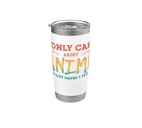 Retro Solo me importa el anime y me gusta tal vez 3 personas Vaso térmico de acero inoxidable de doble pared