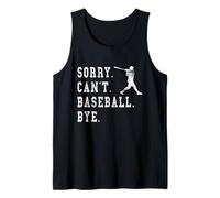 Retro Sorry Can't Baseball Bye - Gráfico de bateador Camiseta sin Mangas