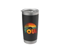 Retro Soul Music Graphic | Disco de vinilo vintage Vaso térmico de acero inoxidable de doble pared