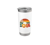 Retro Soul Music Graphic | Disco de vinilo vintage Vaso térmico de acero inoxidable de doble pared