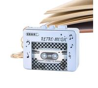Retro Sound Keychain - Mini Cassette Music Player for Fun and Travel | Small Keyring with 10 Songs, Lightweight Flexible with Metal Ring, Perfect for Backpack, Handbag, Purse, Party, Home, Office
