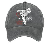 Retro Southeast Strong When You Go Through Deep Waters I Will Be with You Isaiah 43:2 Tennessee South North Print Baseball Cap Sunnen Cap, gris, Talla única