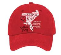Retro Southeast Strong When You Go Through Deep Waters I Will Be with You Isaiah 43:2 Tennessee South North Print Baseball Cap Sunnen Cap, rojo, Talla única