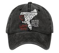 Retro Southeast Strong When You Go Through Deep Waters I Will Be with You Isaiah 43:2 Tennessee South North Print Baseball Cap Sunnen Cap, Negro , Talla única