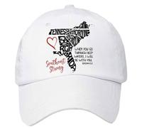 Retro Southeast Strong When You Go Through Deep Waters I Will Be with You Isaiah 43:2 Tennessee South North Print Baseball Cap Sunnen Cap, Blanco, Talla única