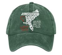 Retro Southeast Strong When You Go Through Deep Waters I Will Be with You Isaiah 43:2 Tennessee South North Print Baseball Cap Sunnen Cap, verde, Talla única