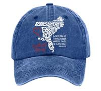 Retro Southeast Strong When You Go Through Deep Waters I Will Be with You Isaiah 43:2 Tennessee South North Print Baseball Cap Sunnen Cap, azul, Talla única