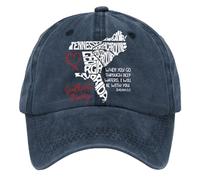 Retro Southeast Strong When You Go Through Deep Waters I Will Be with You Isaiah 43:2 Tennessee South North Print Baseball Cap Sunnen Cap, marine, Talla única
