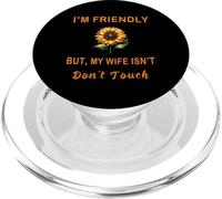 Retro Soy Amigable Pero Mi Esposa No Toca Esposa Divertida PopSockets PopGrip para MagSafe
