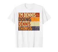 Retro, Soy Dennis Haciendo Cosas de Dennis, Divertida Broma de cumpleaños Camiseta gráfica económica, Hombre, Blanco, XL