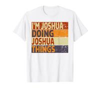 Retro, Soy Joshua Haciendo Cosas de Joshua, Divertido Chiste de cumpleaños Camiseta gráfica económica, Hombre, Blanco, L