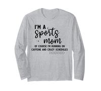 Retro Soy Una Mamá Deportiva por Supuesto Estoy Corriendo con Cafeína Manga Larga