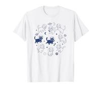 Retro Space Cats Astronauta Galaxy Estética Camiseta