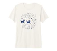 Retro Space Cats Astronauta Galaxy Estética Camiseta Premium