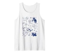 Retro Space Cats Astronauta Galaxy Estética Camiseta sin Mangas