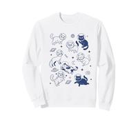 Retro Space Cats Astronauta Galaxy Estética Sudadera