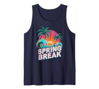 Retro Spring Break Playa por Favor Viaje Vacaciones Crucero Playa Camiseta sin Mangas
