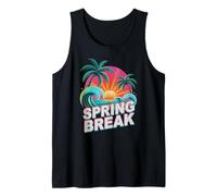 Retro Spring Break Playa por Favor Viaje Vacaciones Crucero Playa Camiseta sin Mangas