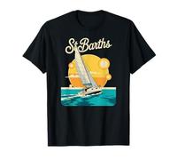 Retro St Barths Sailing Tropical y Retro Travel Camiseta