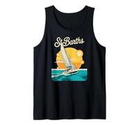 Retro St Barths Sailing Tropical y Retro Travel Camiseta sin Mangas