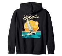 Retro St Barths Sailing Tropical y Retro Travel Sudadera con Capucha