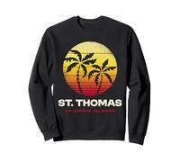Retro St. Thomas USVI Palmera Atardecer Sudadera