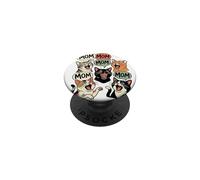 Retro Star Eyed Gritando Gatos Mamá Miau Divertido Gatito Gritando PopSockets PopGrip Adhesivo