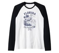 Retro State Florida Camisa Est 1845 Playas Miami Vibes Camiseta Manga Raglan