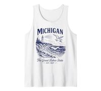 Retro State Michigan Camisa Est 1837 Great Detroit Lakes Camiseta sin Mangas