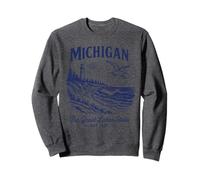 Retro State Michigan Camisa Est 1837 Great Detroit Lakes Sudadera