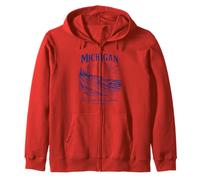 Retro State Michigan Camisa Est 1837 Great Detroit Lakes Sudadera con Capucha