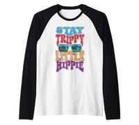 Retro Stay Trippy Pequeño Hippie Amante de la Paz 60s 70s Camiseta Manga Raglan